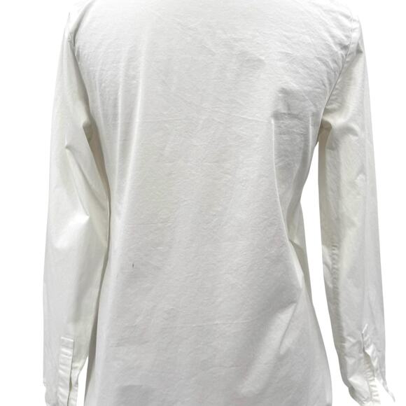 COS White Poplin Long Sleeve V-neck Side Tie Wrap Longline Top - Picture 11 of 13